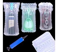 25 Pack Wine Bottle Protector, Inflatable Air Column Cushioning Sleeves Packaging, Anti-schock Glass Bottles Packaging Bags, Bubble Cushion Wrap Glass Sleeves for Safety Shipping in Transport