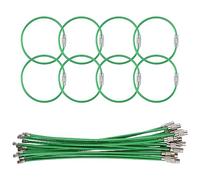 25 Pack Wire Keychain Cable,5.9 Inches Nylon Coated Stainless Steel Key Ring,Luggage Tag Loops,2mm Twist Barrel, Green, Cable Length: 5.9 inches