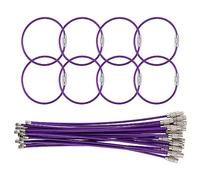 25 Pack Wire Keychain Cable,5.9 Inches Nylon Coated Stainless Steel Key Ring,Luggage Tag Loops,2mm Twist Barrel, Purple, Cable Length: 5.9 inches