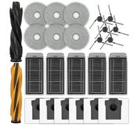 (25 Pack) X50 Ultra Replacement Parts Compatible with Dreame X50 Ultra Robot Vacuum Cleaner, 2 Roller Brushes, 6 Side Brushes, 6 Dust Bags, 5 HEPA Filters, 6 Mop Pads, Accessories Kit