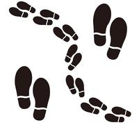 25 Pairs 50 Prints Black Shoe Footprint Stickers Footprint Floor Decals Stickers for Floor Sign Guide Directions Feet Distance Wall Decals
