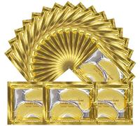 (25 Pairs) Crystal 24K Gold Eye Mask, Anti-Aging Hydrolyzed Collagen and Hyaluronic Acid Under Eye Patches for Under Eye Wrinkles, Dark Circles, Hydrating, Puffy Eyes
