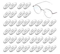 25 Pairs Eyeglasses Replacement Nose Piece Push-in Eyeglass Noses Pads Anti-Slip Eye Pads Glass Accessories Oval Nose Guards for Glass Sunglasses Glasses Repair Kit Keep Glasses from Sliding- Clear