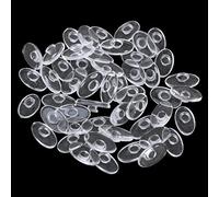 25 Pairs Silicone Eyeglass Nose Pads, Oval 13 x 7 x 5mm Push-in Pads for Reading Glasses Accessories