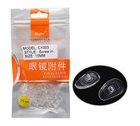 (25 pairs) Silicone nose cap part of glasses pressed or screwed left and right soft material from Dhoptical (screw-in, 15 mm)