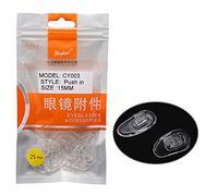 (25 pairs) Silicone nose cap part of glasses pressed or screwed left and right soft material from Dhoptical (15 mm)