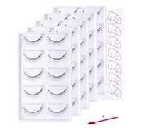 25 Pairs Training Lashes for Eyelash Extensions Practice Lashes Strips Self Adhesive Lash Extension with 7 Pairs Eye Patches（Training Lashes）
