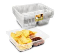25 PC Nacho Trays Disposable, 12oz Plastic Nacho Containers with Chip