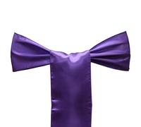 25 PCS 17x275cm Satin Chair Sashes Setting Vintage Wedding Chair Sashes for Decoration Party Chair Sashes for Party Decoration(Purple)