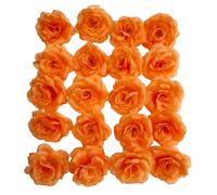 25 Pcs 3 inch Artificial Rose Flower Heads,Silk Rose Head Flowers,Wedding Party Home Garden Decoration DIY Craft Gift Box Decoration (Orange)