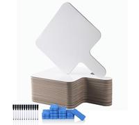 25 Pcs 7.83" x 6.45" Dry Erase Answer Paddles, Mini Whiteboards Handled | Double Sided Auction Paddles Blank Whiteboard with 25 Markers & 25 Erasers for Students Teachers Class Voting Games