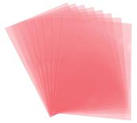(25 Pcs) A4 L Type Folder Cut Flush Folders Top and Side Cut File Wallet Easy Cover File, Document Folder Plastic Document Cover Sleeve, File Organiser (Red)
