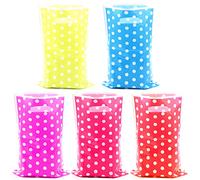 25 PCS Assorted Colored Polka Dot Party Goody Bags,Quality Plastic Gift Bags for Birthday, Halloween,Xmas,Shimmer Candy Treat, Ideal for Multiple Occasions,Perfect for Kids Birthday Party,5 Color