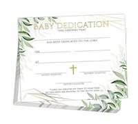25 PCS Baby Dedication Certificates, Baptism Certificates for Church, Baby Dedication Christening Gifts for Girls Boys,Kids Baptism Gifts,8x10 Inch Greenery-3