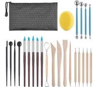 25 Pcs Ball Stylus Tools Dotting Sculpting Modeling Tools Clay Ceramics Pottery Carving Modelling Tool Embossing Sculpting Set