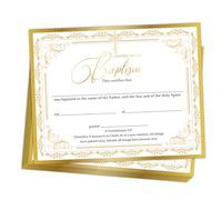25 PCS Baptism Certificates for Church, Baby Dedication Certificates Paper, Baby Dedication Christening Gifts for Girls Boys,Baptismal Certificates for Adults Baby Teenagers,8x10 Inch Gold-3