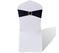 25 pcs Black Stretchable Decorative Chair Band with Diamond Buckle