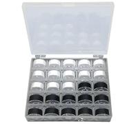 25 Pcs Bobbins for Sewing Machine, Black & White Sewing Machine Thread, Pre-Wound Bobbins with Bobbin Case for Household, Mini Handheld and Embroidery Sewing Machines(NOT for Industrial Use)