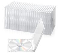 25 PCS CD Jewel Cases 10.4 mm Clear Empty CD Cases Acrylic Blank CDs Jewel Storage Case with Assembled Tray for Home, Office, School CDs DVDs Protection and Replacemen