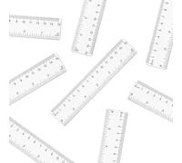 25 Pcs Clear Plastic Ruler Set 15 cm (6 Inch), Straight Shatterproof Transparent Design, Dual-Scale Metric/Imperial, Classroom Student Office Measuring Tool