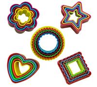 25 PCS Cookie Cutter Set Circle Love Star Square and Flower Biscuit Cutter Set Mini Plastic Cookie Molds for Fun Time with Kids for Cake Sandwich Fondant Biscuit Pastry Decorating