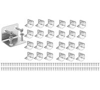 25 Pcs Corner Brackets for Wood, Right Angle Bracket with Screws L Shaped Stainless Steel Corner Brace 90 Degree Plate Fastener Brackets for Furniture Shelf Fence Fixing