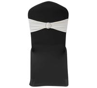 New 25pcs White/Black/Bordeaux/Creme Stretchable Chair Band with Diamond Buckle