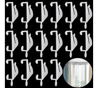 25 Pcs Curtain Hooks, White Plastic Curtain Track Hooks, Rail Gliders Sliding Hook for Shower Curtains, Track Window, Door (White 25Pcs)
