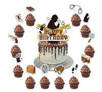 25 Pcs Detective Cake Decorations Detective Cake Topper Cupcake Toppers for Detective Birthday Decorations Detective Party Decorations Birthday Party Supplies