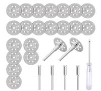 25 Pcs Diamond Cutting Disc, Rotary Tool Accessories for Dremel Cutting Discs with 3mm Mandrel for Stone Glass Metal