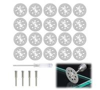 25 Pcs Diamond Cutting Wheel, Rotary Tool Accessory with 3mm Mandrel | Cut Off Discs for Metal Stone Glass Grinding Polishing Carving DIY Craft Projects Compatible with Most Rotary Tools