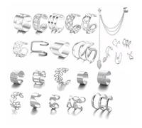 25 PCS Ear Cuff No Piercing,Adjustable Ear Cuff,Ear Cuffs No Piercing,Cuff Earrings for Women,Fashion Accessories,for Daily Casual Wear for People Without Piercings,for Various Ear Sizes