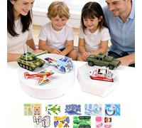 25 PCS Educational Cartoon 3D Puzzle Kit, 3D Puzzles for Kids, Versatile DIY Craft Gifts 3D Animals Dinosaurs Aircraft Insects Jigsaw Puzzles, Fun Birthday Gift for Boys Girls (Airplanes)