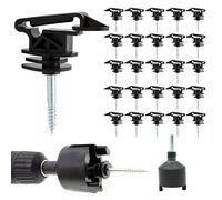 25 Pcs Electric Fence Screw-in Tape Insulators Wood Post Insulators Poly Tape Insulators and 1 Pcs Free Insulator Socket Tool(Black)