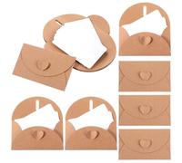 25 Pcs Gift Card Envelopes, 3.9 x 2.4in/10 x 6cm Retro Kraft Paper Mini Cards with Envelopes Gift Card Holder with Heart Clasp for Wedding Party Favors, Business Cards