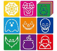25 Pcs Halloween Stencils for Kids Holiday Stencil Sidewalk Chalk Stencils Halloween Stencil for Painting on Wood Walls Fabrics Window 5 Inches