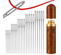 25 Pcs Large Eye Hand Sewing Needles,Durable & Rustproof Stainless Steel Hand Sewing-Needles Yarn Knitting Embroidery-Needles Sharp Large-Eye Stainless-Stee Craft Set (Silver)