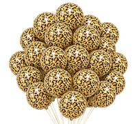 25 Pcs Leopard Print Balloons, 18-Inch Round Balloon Set,Leopard Print Birthday Decorations and Party Decorations for Safari Themed Events, Jungle Party Supplies with,For Various Celebrations