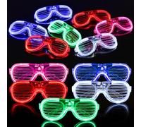 25 Pcs Light Up Glasses Party Supplies, LED Sunglasses Bulk 5 Neon Colors Accessories Glow In The Dark Party Favor Toy for Kids Adults Fit All Size, Gamer Laser Tag Birthday Wedding Concerts Carnival