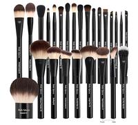 25 pcs Makeup Brush Set Holder Black Professional Kabuki Powder Concealers Eye shadows Blush Eyeliner Eyebrow Contour Eye blending Brushes (25pcs brush with box)