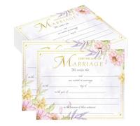25 Pcs Marriage Certificates with Gold Foil Edges 11 x 8.5 Inch Blank Certificate Paper Wedding Certificates Blank Wedding Certificate for Wedding Ceremony Proposals (Color2)