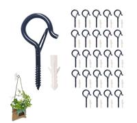 25 Pcs Metal Multipurpose Ceiling Hooks Set, 2.2 Inch Strong and Heavy Screw in Hooks, Screw-in Wall Q-Hanger Hooks for Hanging Plants, Utensils, Lights and Stuff Great for Indoor & Outdoor Use