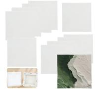 25 Pcs Mini Canvas Set, 3.9 x 3.9 in Pre-Stretched Blank White Cloth Art Boards for Painting, 0.6 in Thick Small Art Craft Supply, Individually Wrapped for DIY Projects & Artists