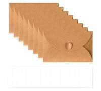 25 Pcs Mini Envelopes with 25 Pcs Cards,Blank and Envelopes,Small Mini Brown for Money,Card Vintage Kraft Paper Letter with Heart Clasp Closure for Gift DIY,Birthday,Thank You Card,Party Invitation