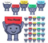 25 PCS Mini Rubber You Rock Positive Figures, Positive Mini Rock Stones Small Figurines Valentine's Day Gifts Easter Basket Stuffers Egg Fillers for Colleague Coworker Staff Teacher