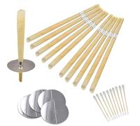 25 Pcs Natural Beeswax Ear Candles Set, with 5 Protective Disks and 10 Cotton Swabs, for Ear Care and Relaxation