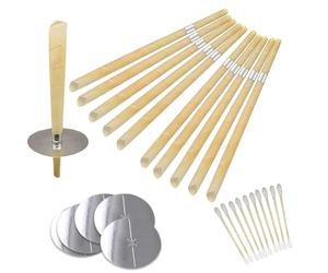 25 Pcs Natural Beeswax Ear Candles Set, with 5 Protective Disks and 10 Cotton Swabs, for Ear Care and Relaxation