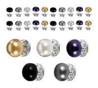 25 Pcs No Sew Replace Pearl Shirt Buttons Shimmeroo Modest Pin Safety Brooch Buttons for Women Blouses,Cleavage Cover up for Low Neckline Clothing Dress Supplies Decoration