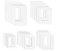 25 pcs Picture Mounts for Frames, 5 Sizes Photo Mounts White Pictures Photos Frame Mount Mats Board for DIY Framing & Professional Displays