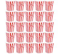 25 PCS Popcorn Boxes, White Cardstock Paper Snack Containers, 7x5x11.5cm Small Size, Foldable Design, Portable, For Movie Nights, Parties, Cinema Snacks Packaging